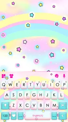 Cute Rainbow Stars Keyboard Background android App screenshot 0