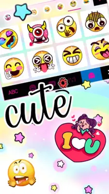 Cute Rainbow Stars Keyboard Background android App screenshot 2