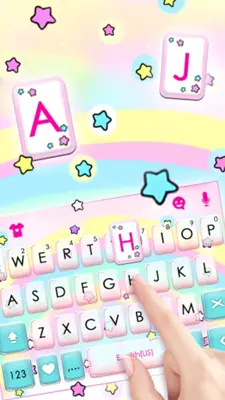 Cute Rainbow Stars Keyboard Background android App screenshot 3